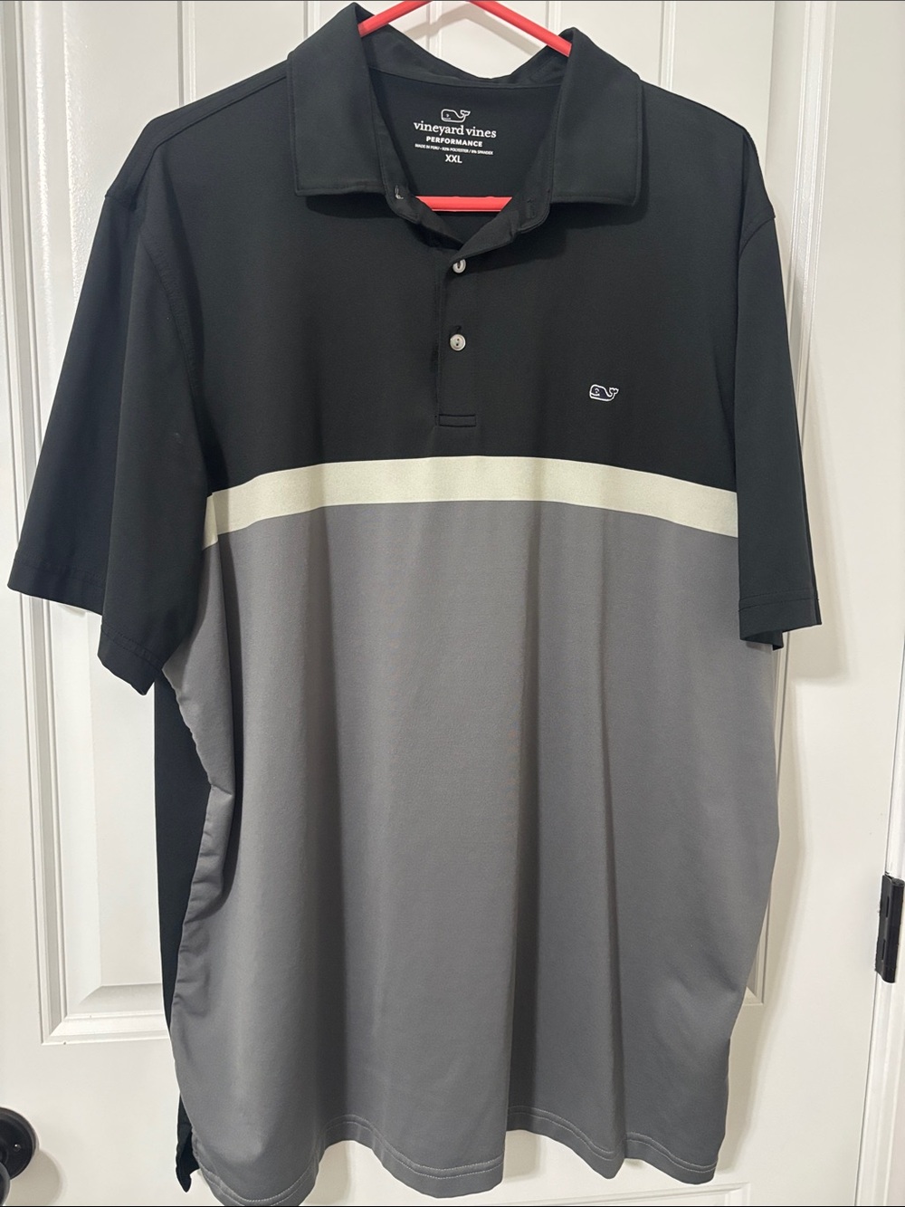 Vineyard Vines Men’s Black, Gray & Cream Performance Polo